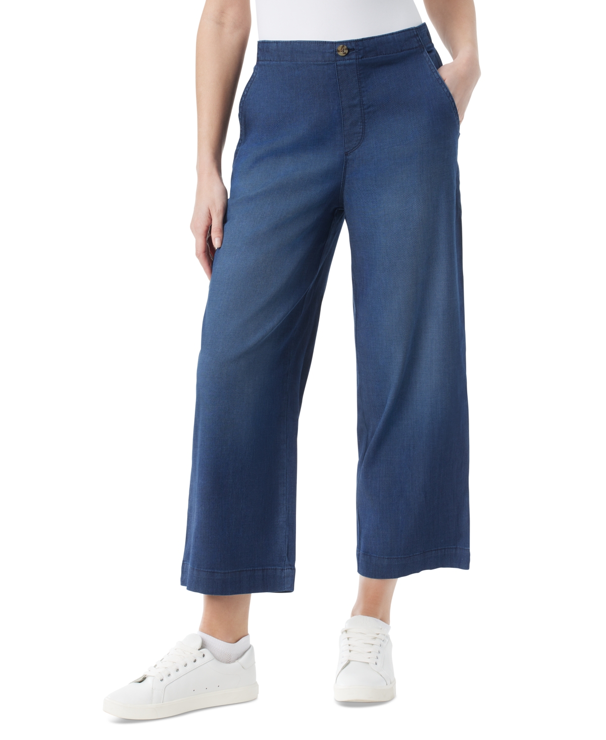 Shop Gloria Vanderbilt Women's High-rise Cropped Wide-leg Pants In Spain