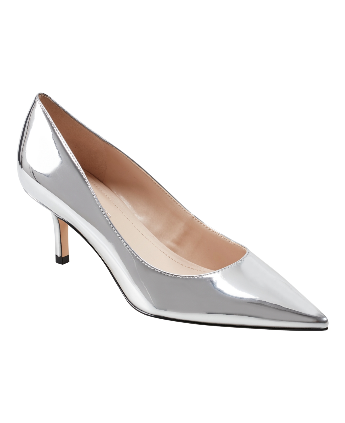 Shop Marc Fisher Women's Alola Slip-on Pointy Toe Dress Pumps In Silver