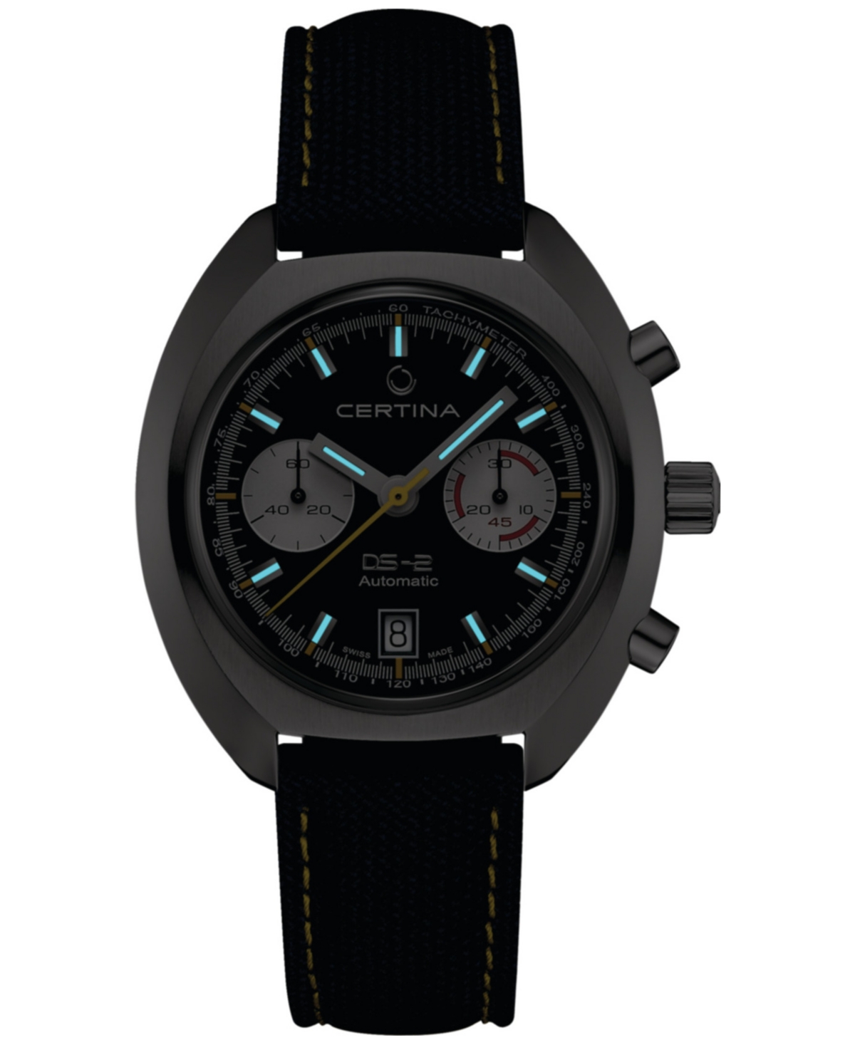 Men's Swiss Automatic Chronograph Ds-2 Blue Synthetic Strap Watch 43mm