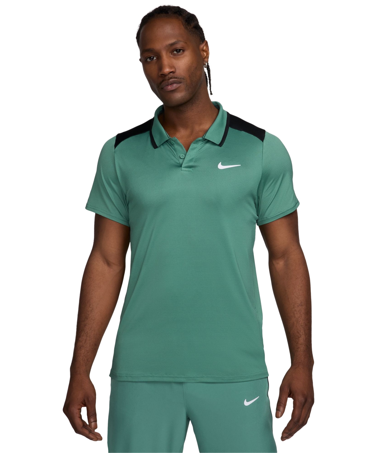 Shop Nike Court Men's Advantage Dri-fit Colorblocked Tennis Polo Shirt In Bicoastal,black,white
