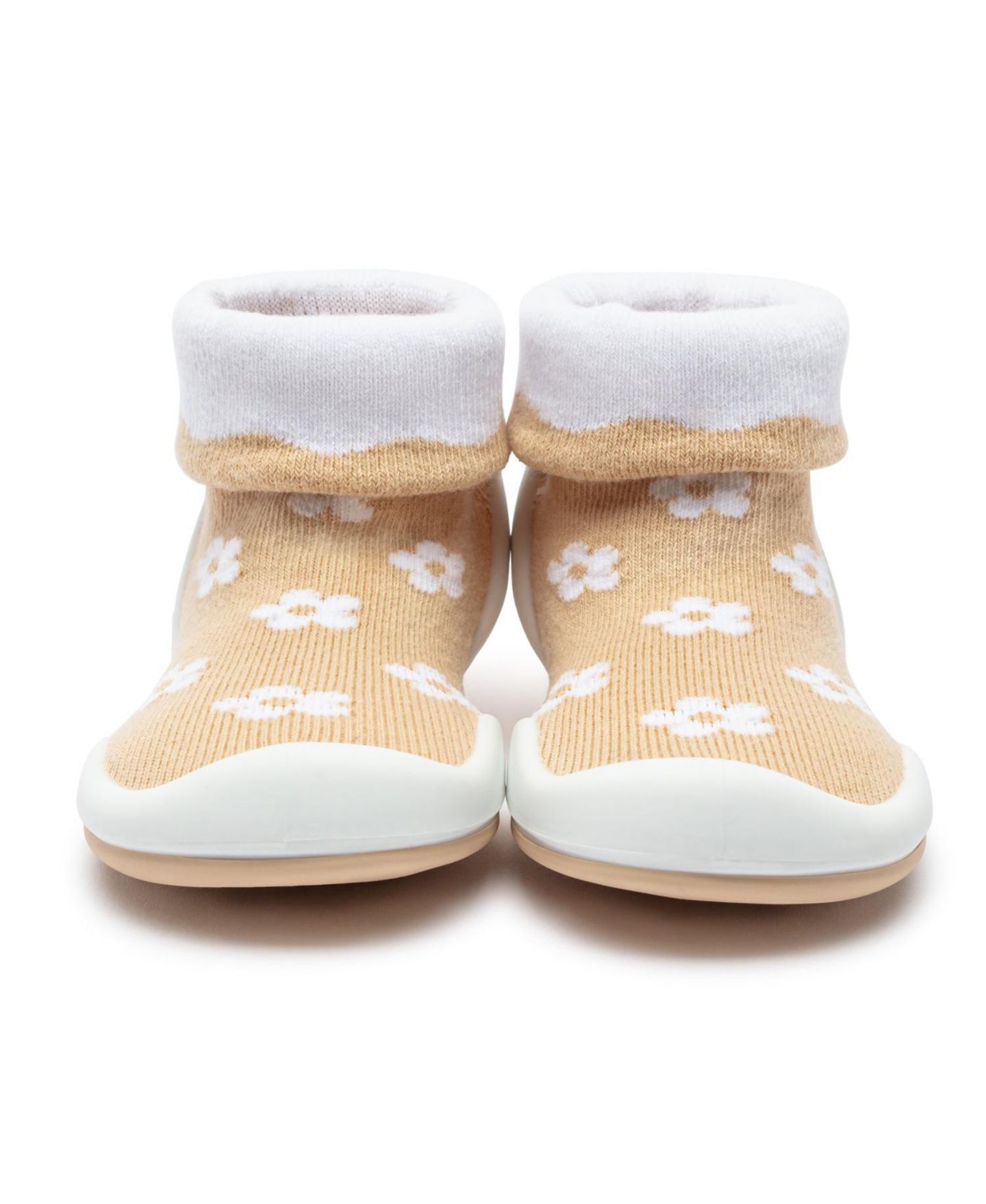 Обувь Komuello Breathable Washable Non-Slip Sock Shoes Daisies - Latte для девочек-малышей, цвет: Натуральный — фото 5