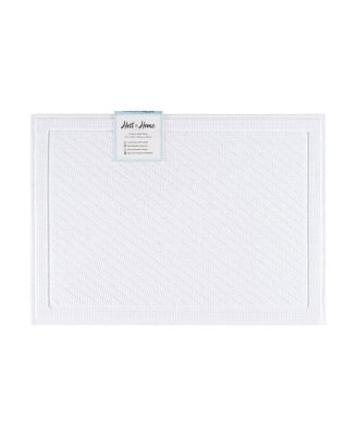 Textured Woven Cotton Bath Rug with Slip-Resistant Backing