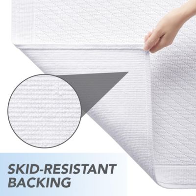 Host & Home Cotton Bath Rug, Stylish Textured Woven Design, Slip Resistant Backing, 5 Color Options, 2-Piece Set - 17x24 & 20x32