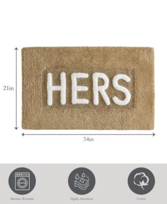 Hers Cotton Bath Rug, 21" x 34"