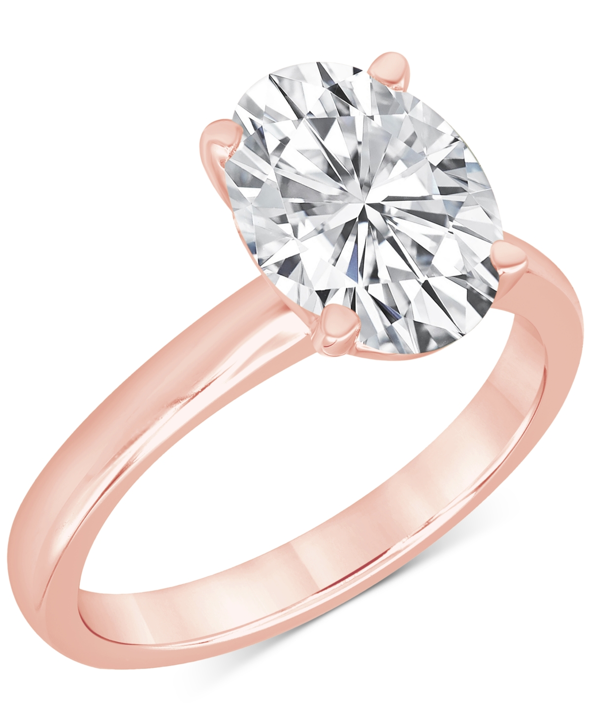Shop Badgley Mischka Certified Lab Grown Diamond Oval Solitaire Engagement Ring (4 Ct. T.w.) In 14k Gold In Rose Gold