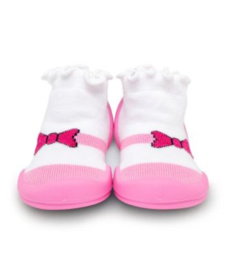 Infant Girl Breathable Washable Non-Slip Sock Shoes Mary Jane Bow