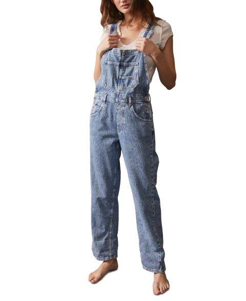 Женский комбинезон Free People We The Free Ziggy Cotton Denim Overalls, цвет: Пудрово-голубой