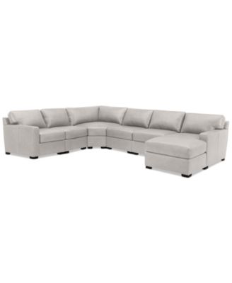 Radley 141" 6-Pc. Leather Wedge Modular Chaise Sectional, Created for Macy's