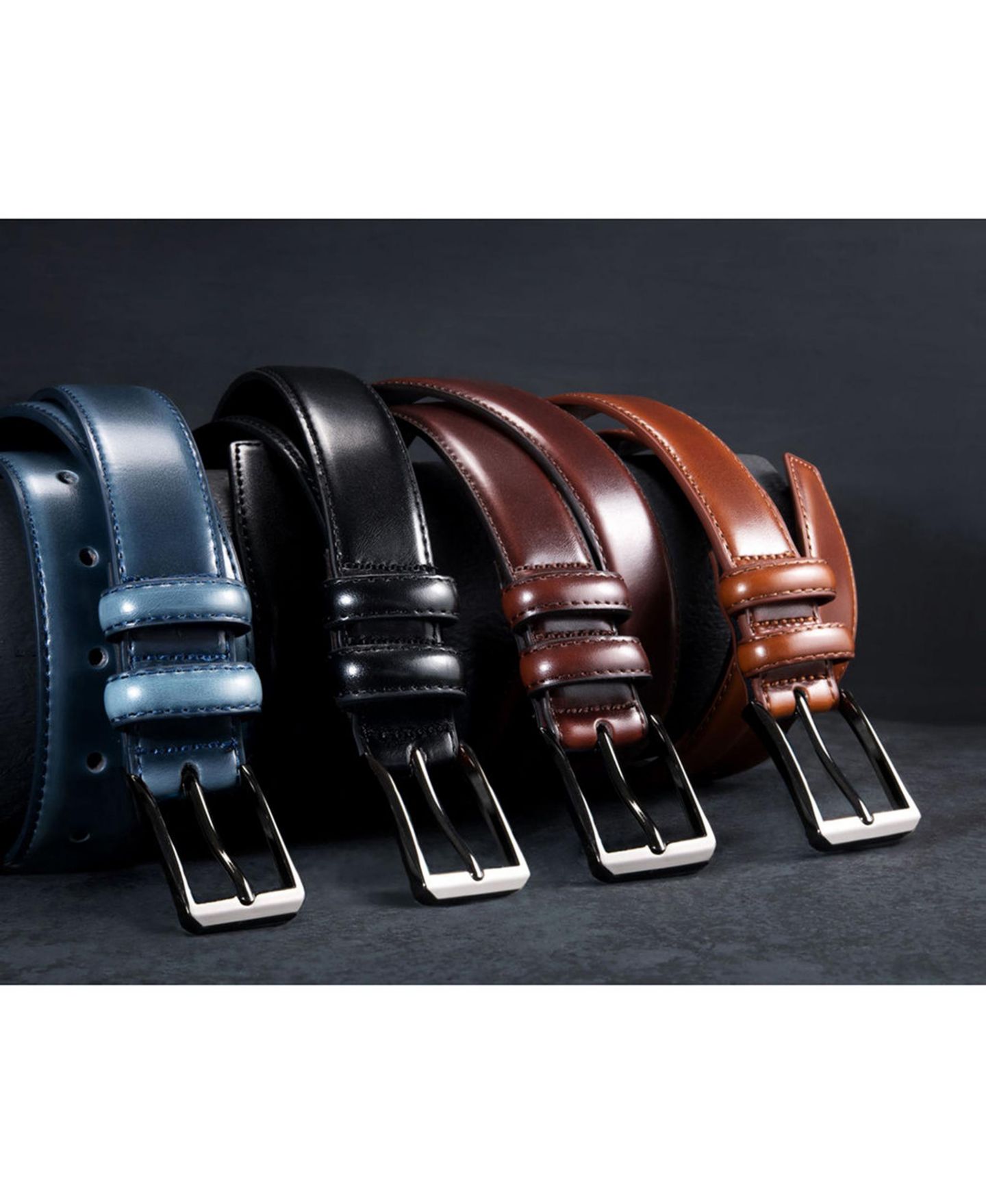 Мужской ремень Gallery Seven Traditional Single Leather Belt, цвет: Чёрный — фото 5