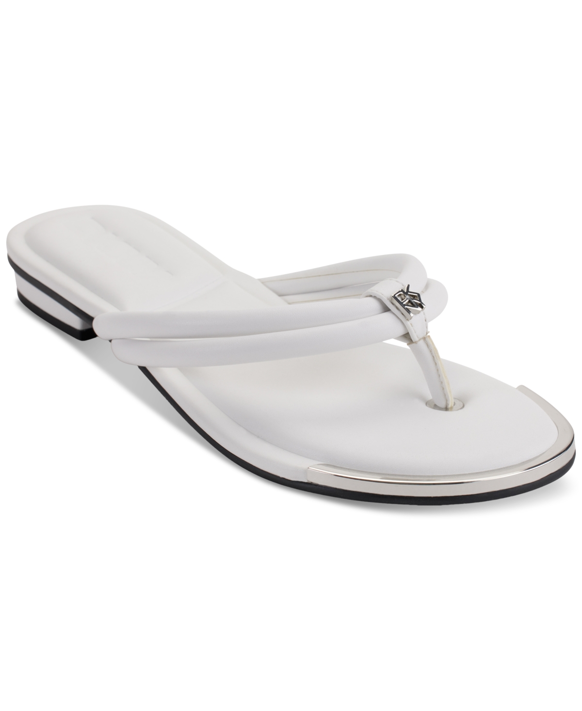 Dkny Clemmie Slip On Thong Flip Flop Sandals In Bright White