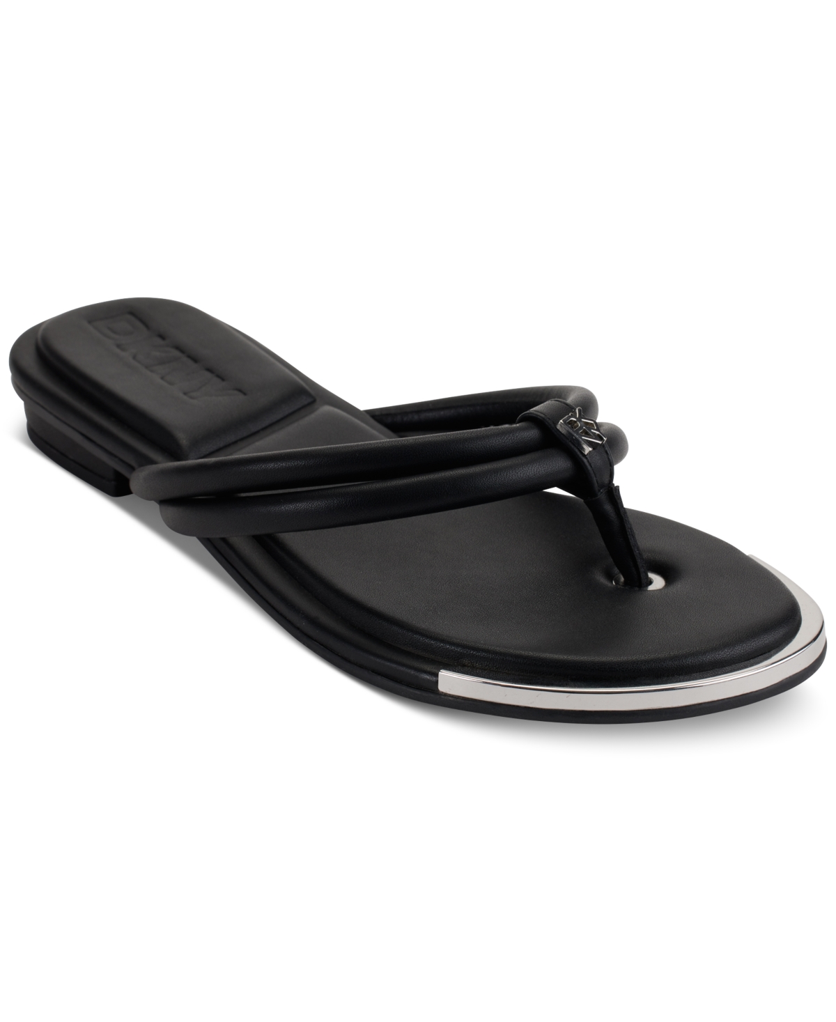 Shop Dkny Clemmie Slip On Thong Flip Flop Sandals In Black