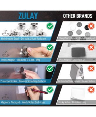 Set of 12 Strong Magnetic Clips for Whiteboard & Refrigerator with Notepad