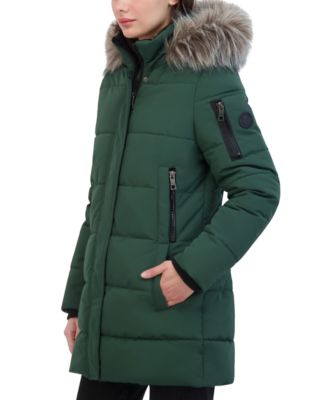 Women's Faux-Fur-Trim Hooded Puffer Coat