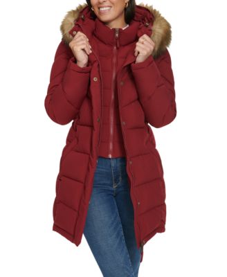 Women's Faux-Fur-Trim Hooded Puffer Coat, Created for Macy's