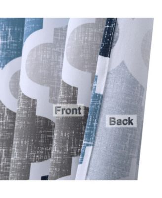 Quatrefoil Print Cotton Blend Fabric Shower Curtain, 72" x 72"