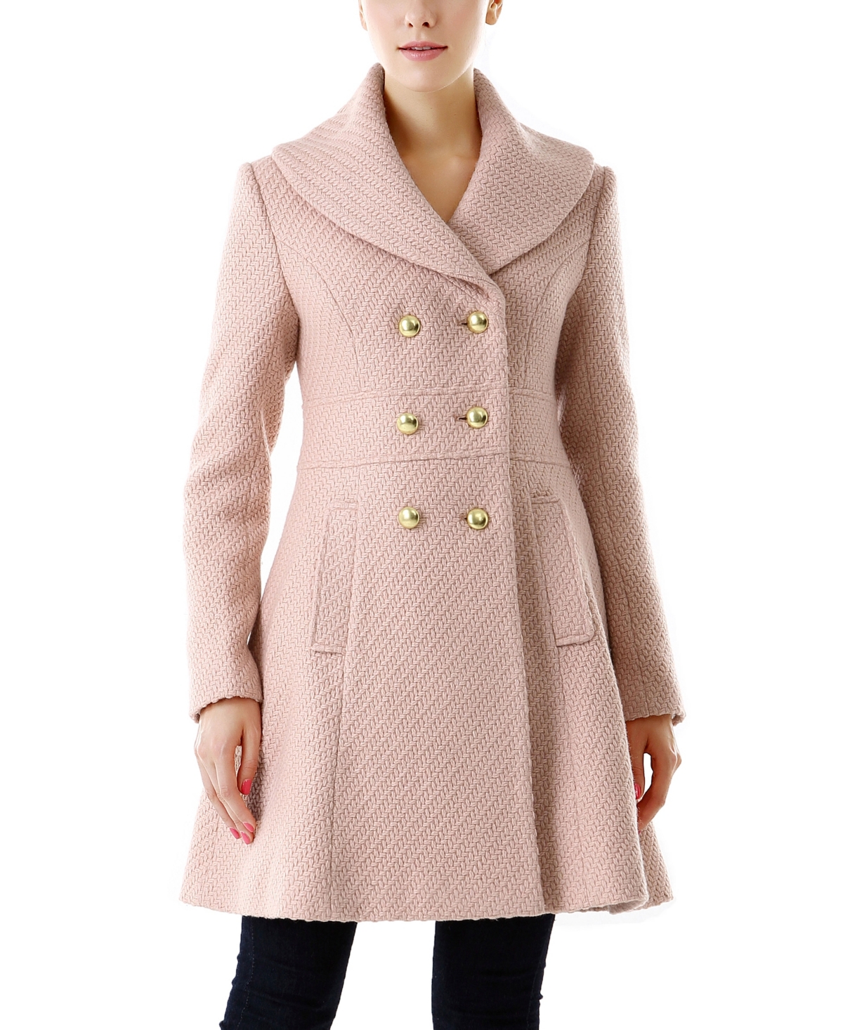 kimi + kai Women's Betsy Boucle Wool Walking Coat - Blush