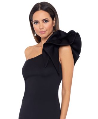 Women's One-Shoulder Scuba Crepe Gown