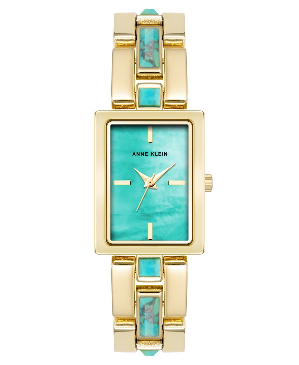 Women's Quartz Gold-Tone Alloy LinkTurquoise Bracelet Watch, 21mm