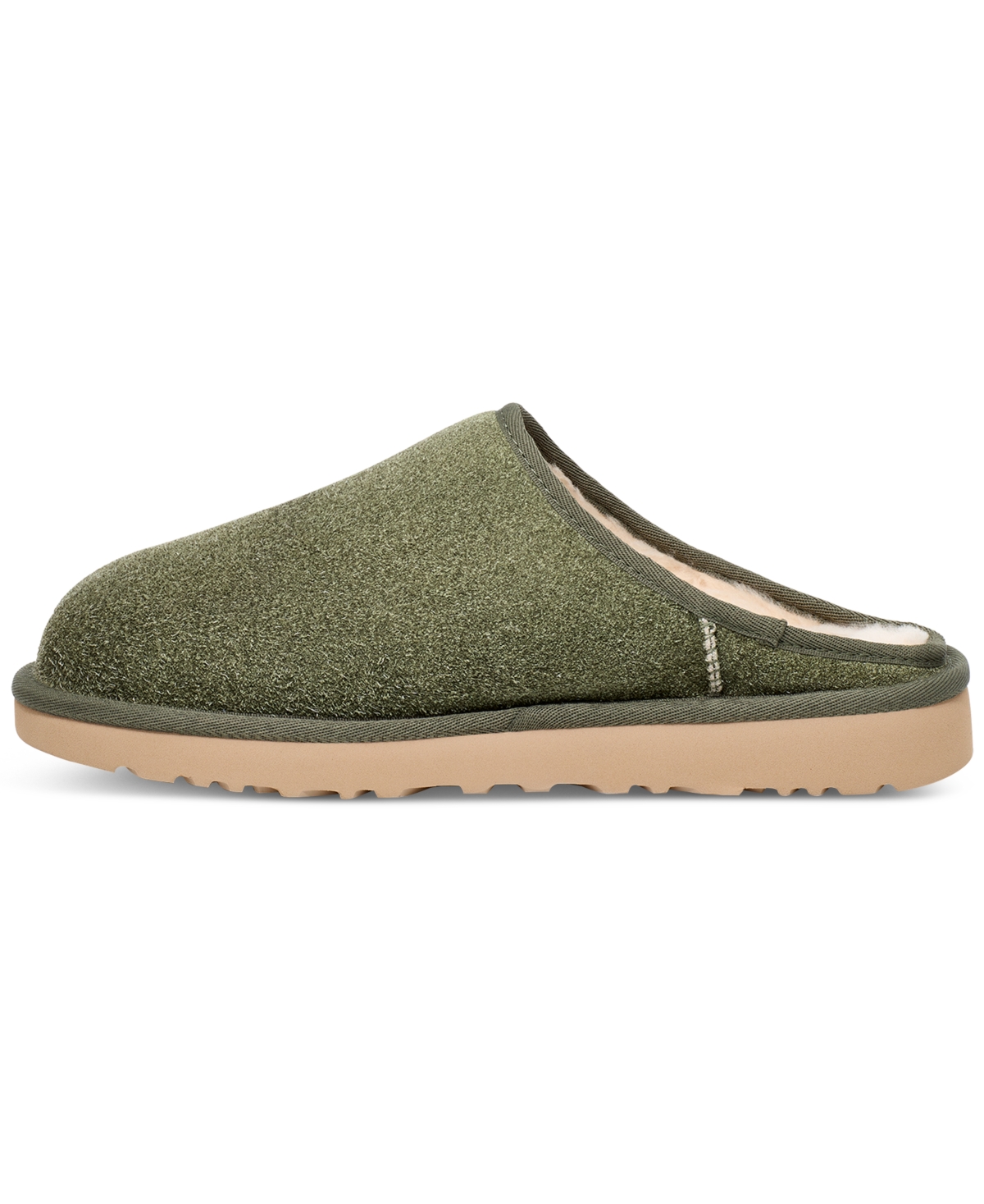 Shop Ugg Men's Classic Slip On Shaggy Suede Slippers In Deep Shade