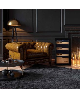 840 Count Electric Cigar Humidor, Built-in Humidification System with Opti-Temp Heating and Cooling Function, Precision Temperature, LED Lighting, and Peek-In Spanish Cedar Drawers