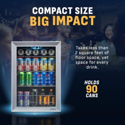 90-Can Freestanding Beverage Cooler Refrigerator