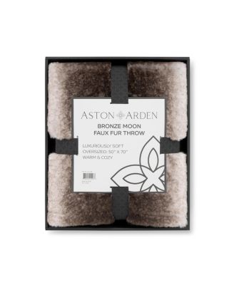 Bronze Moon Faux Fur Oversized Throw Blanket with Gift Box, 50" x 70"