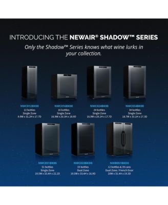 Shadow Series Wine Cooler Refrigerator 51 Bottle, Freestanding Mirrored Wine Fridge with Double-Layer Tempered Glass Door & Compressor Cooling for Reds, Whites, and Sparkling Wine, 41f-64f Digital Temperature Control