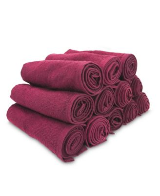 Bleach-Safe Cotton Salon Towels (12 Pack), Jr. Size 16x27 in., Solid Color, Absorbent Hair Drying Towel, Perfect for Salon and Spa