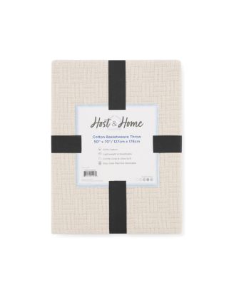 Host & Home 100% Cotton Basketweave Throw, 50" x 70"