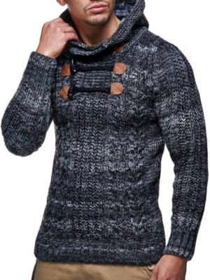 Men s Knitted Pullover | Long-sleeved slim fit hoodie | Basic winter hoodie-sweater for Men