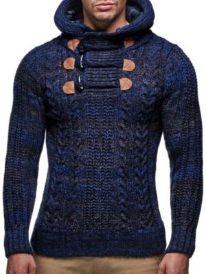 Men s Knitted Pullover | Long-sleeved slim fit hoodie | Basic winter hoodie-sweater for Men