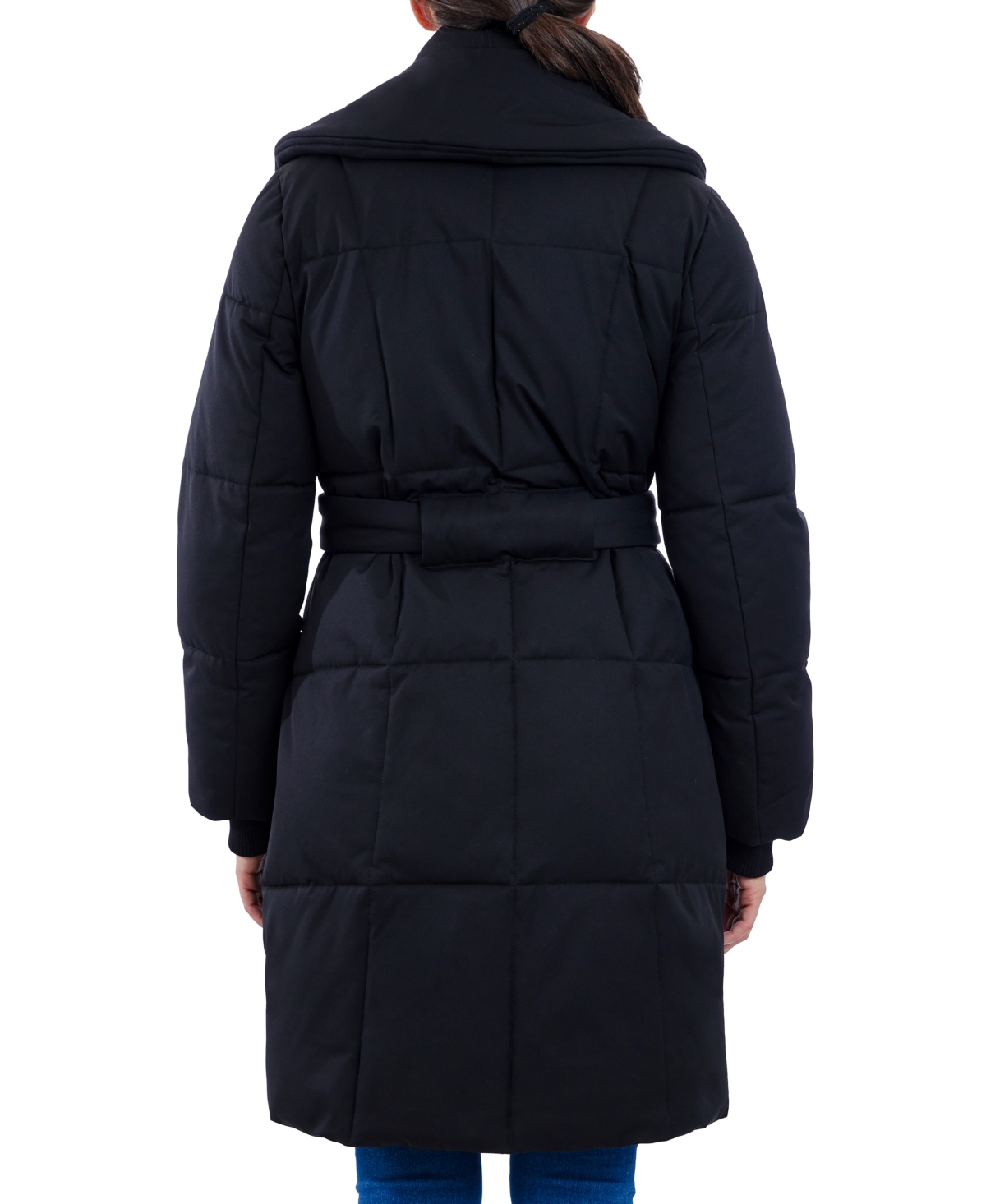 Anne Klein Women's Bibbed Belted Trench Puffer Coat