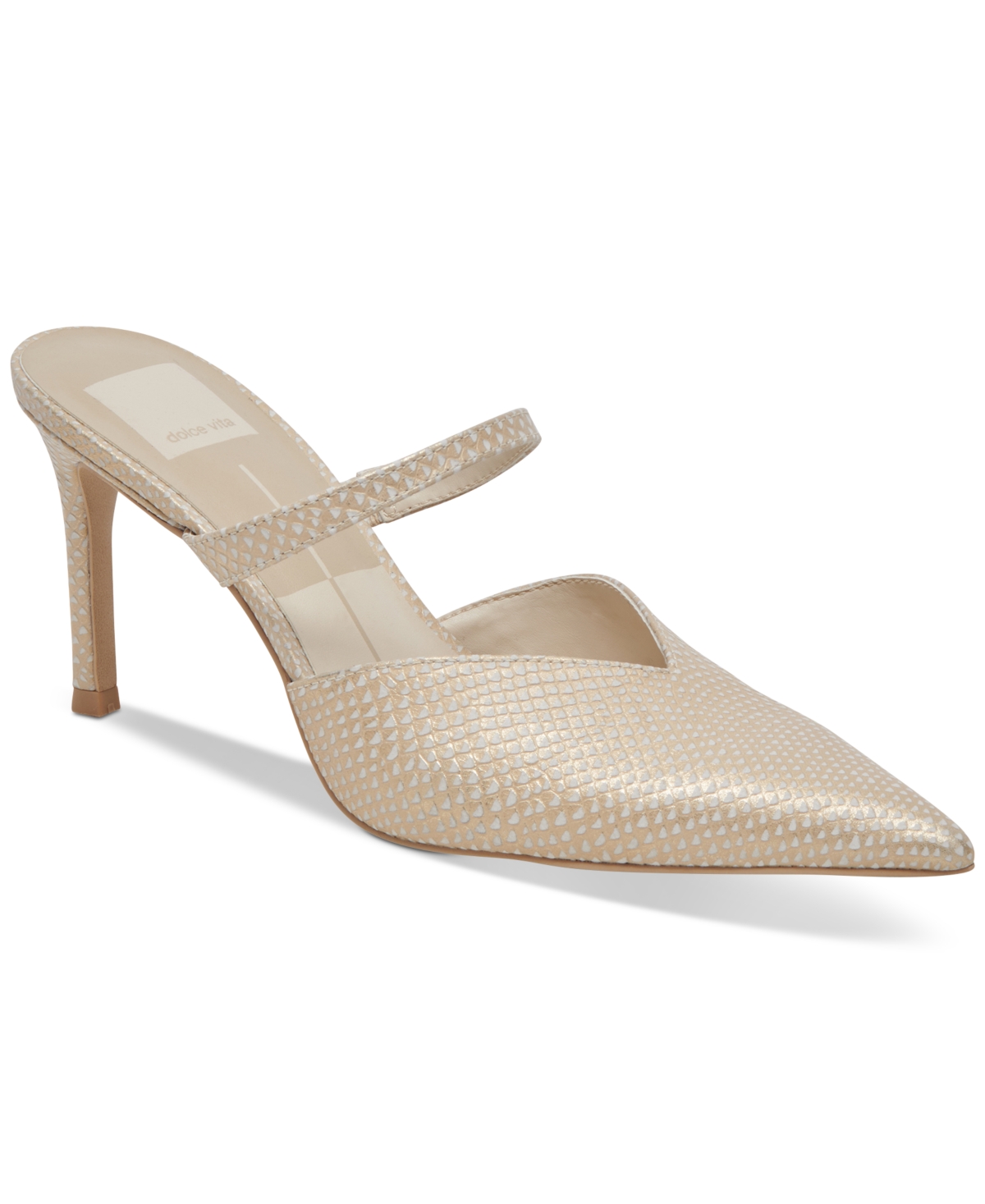 Shop Dolce Vita Women's Kanika Slip-on Pointed-toe Pumps In Champagne Embossed Leather