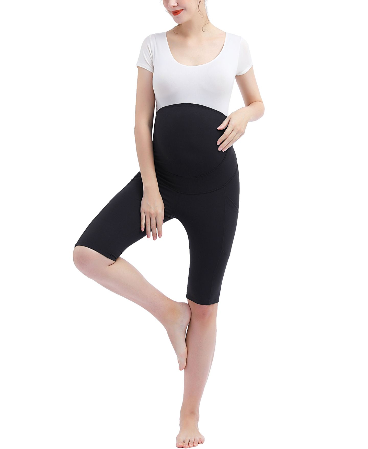 Женские шорты kimi + kai Maternity Essential Stretch Pocket, цвет: Чёрный — фото 3