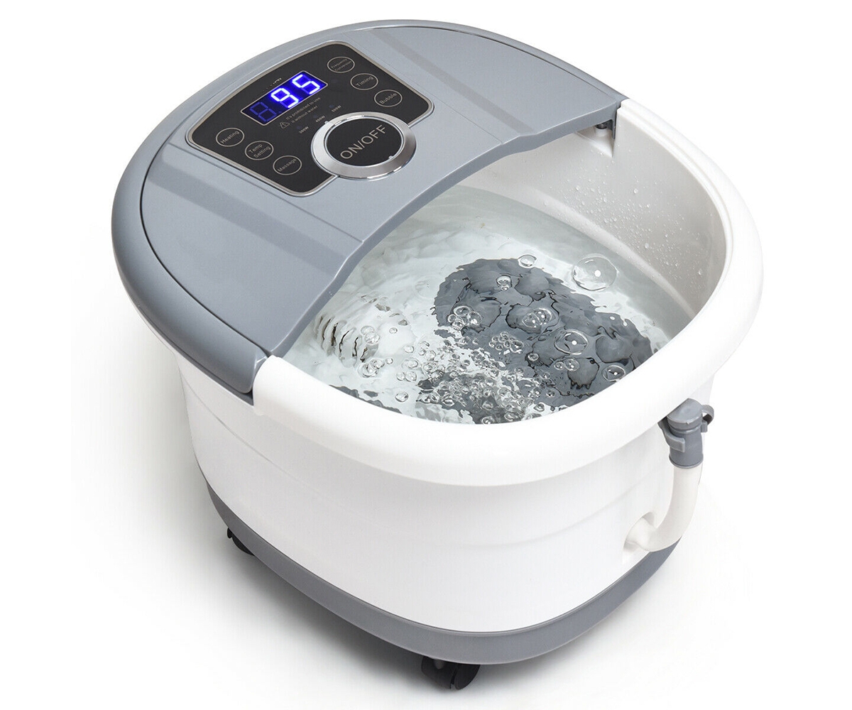 Slickblue Shiatsu Portable Heated Electric Foot Spa Bath Roller Motorized Massager