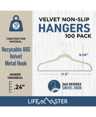 Versatile Clothes Hanger Set - 80 Pieces Space-Saving Dry and Wet Clothes Hanger Set with 360° Swivel Hook and Non-Slip Rubber Design - Black