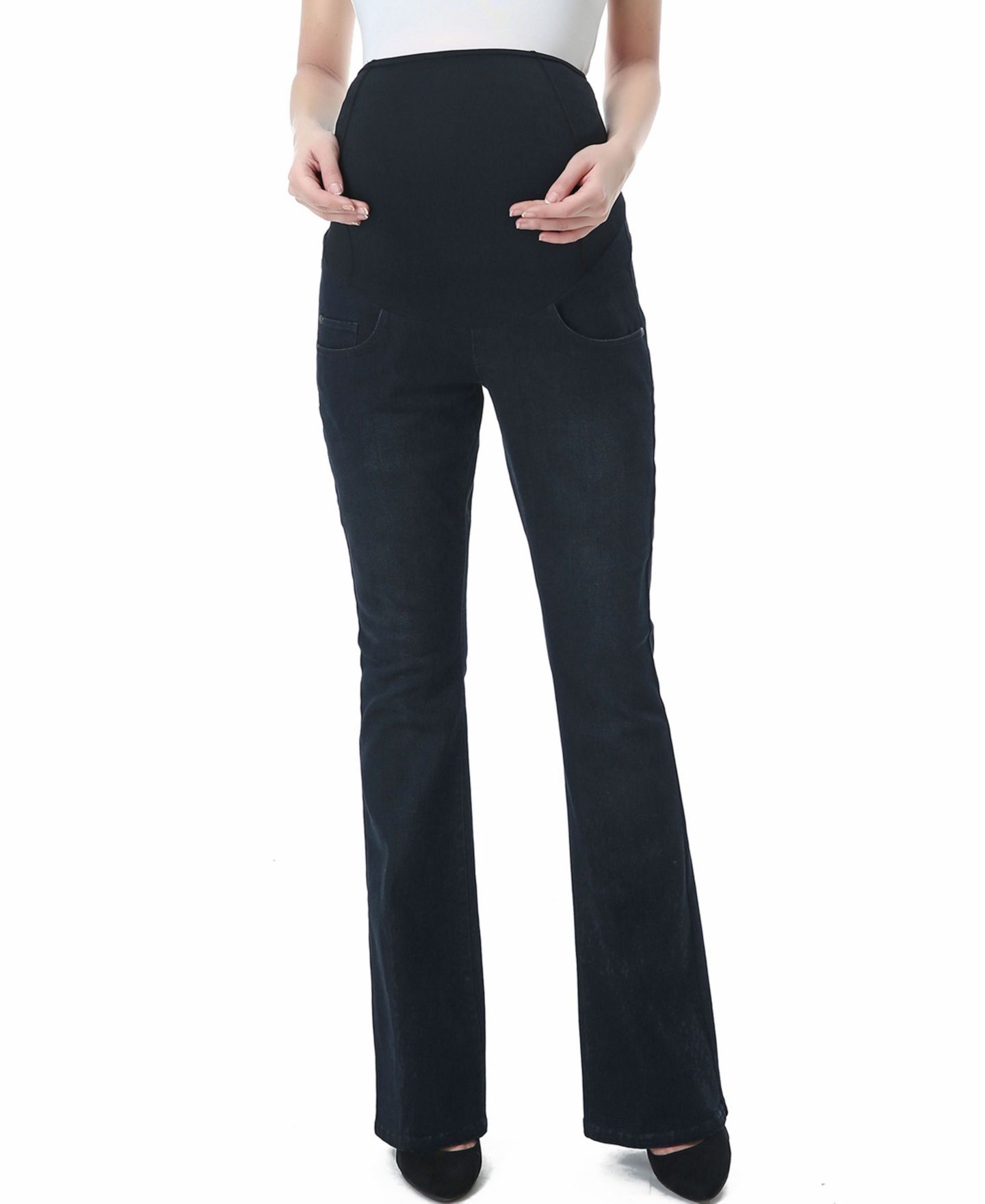 Женские джинсы kimi + kai Maternity Dixie Stretch Flare Leg Denim Jeans, цвет: Чёрный синий — фото 2