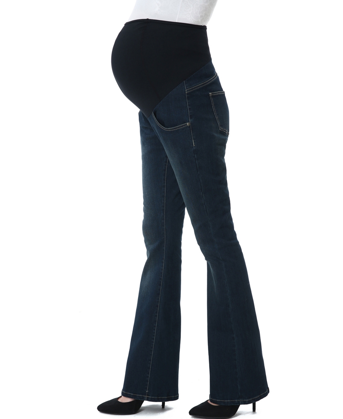 kimi + kai Maternity Dixie Stretch Flare Leg Denim Jeans - Dark indigo