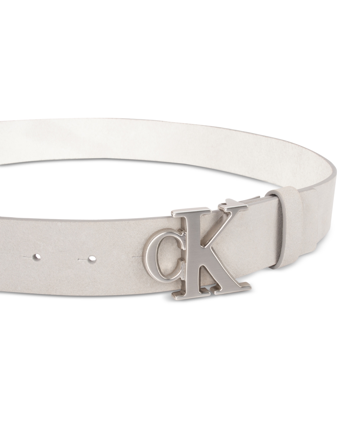 Calvin Klein Men's Plaque-Buckle Ck Logo Belt
