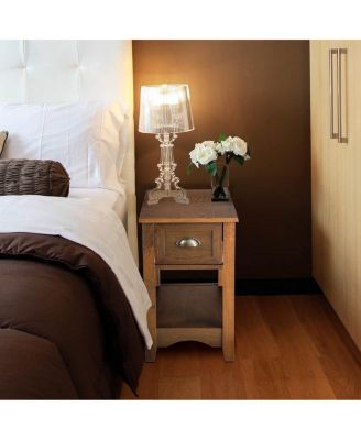 Set of 2 Contemporary Side Tables with Drawer, Nightstands for Living Room or Bedroom