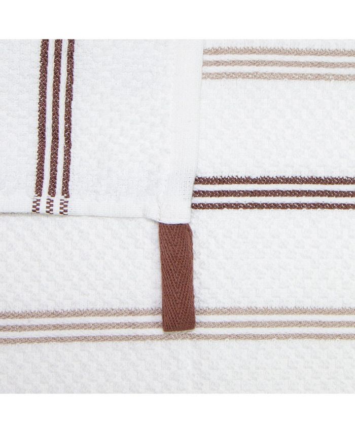 Sloppy Chef Premier Cotton Dishcloths (12 Pack), Striped Pattern, 100