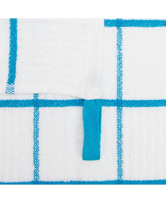 Sloppy Chef Premier Cotton Dishcloths (12 Pack), Striped Windowpane