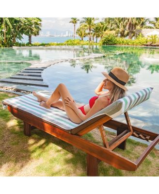 Cabo Cabana Chaise Lounge Chair Covers (2 Pack), Striped Color Options, Soft Cotton, 30x85 in. with 8" Fitted Pocked for Beach Chair