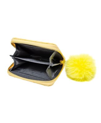 Girls Sparkle Quilted Wallet, Yellow