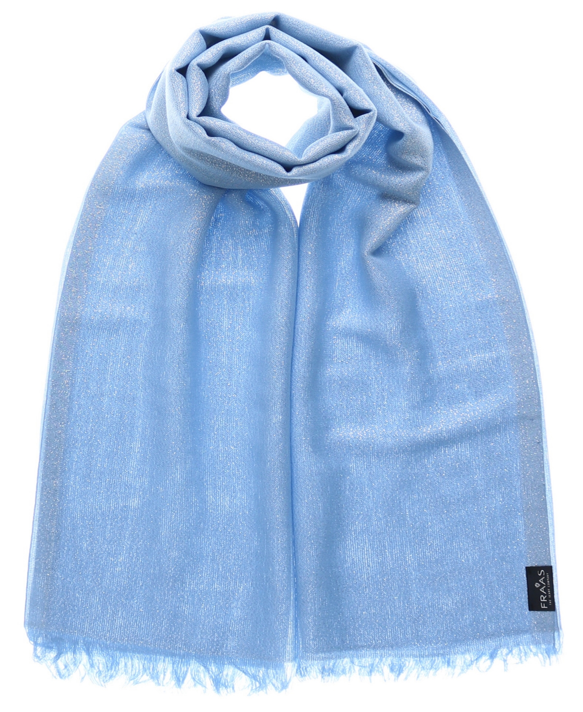 Shop Fraas Metallic Solid Lightweight Wrap In Cashmere Blue