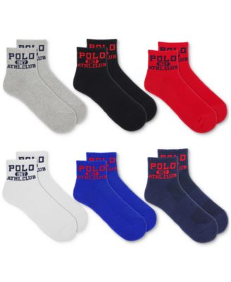 Polo Ralph Lauren - Men's Athletic Club 1967 Quarter Socks, 6-Pair