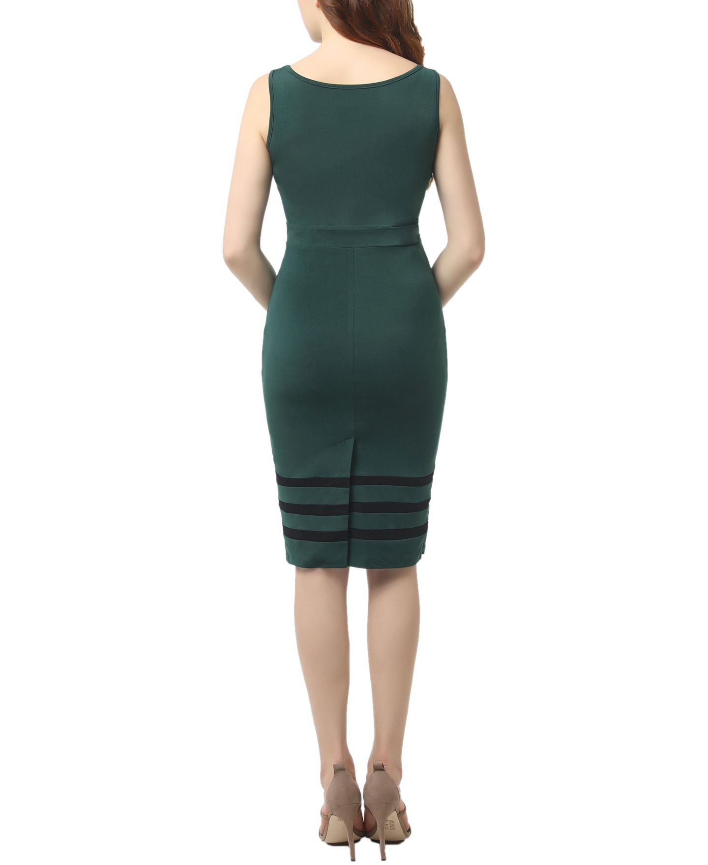 Женское платье kimi + kai Crisscrossed Neck Midi, цвет: Тёмно-зелёный — фото 3