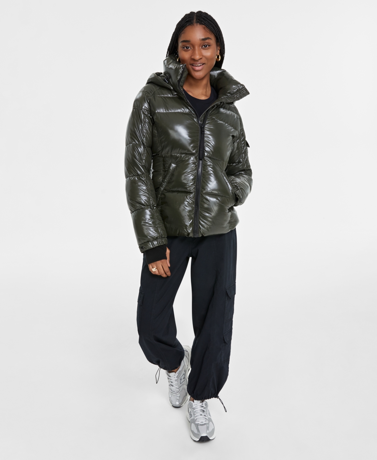 Women's Kylie Hooded Water-Resistant Puffer Coat - Onyx