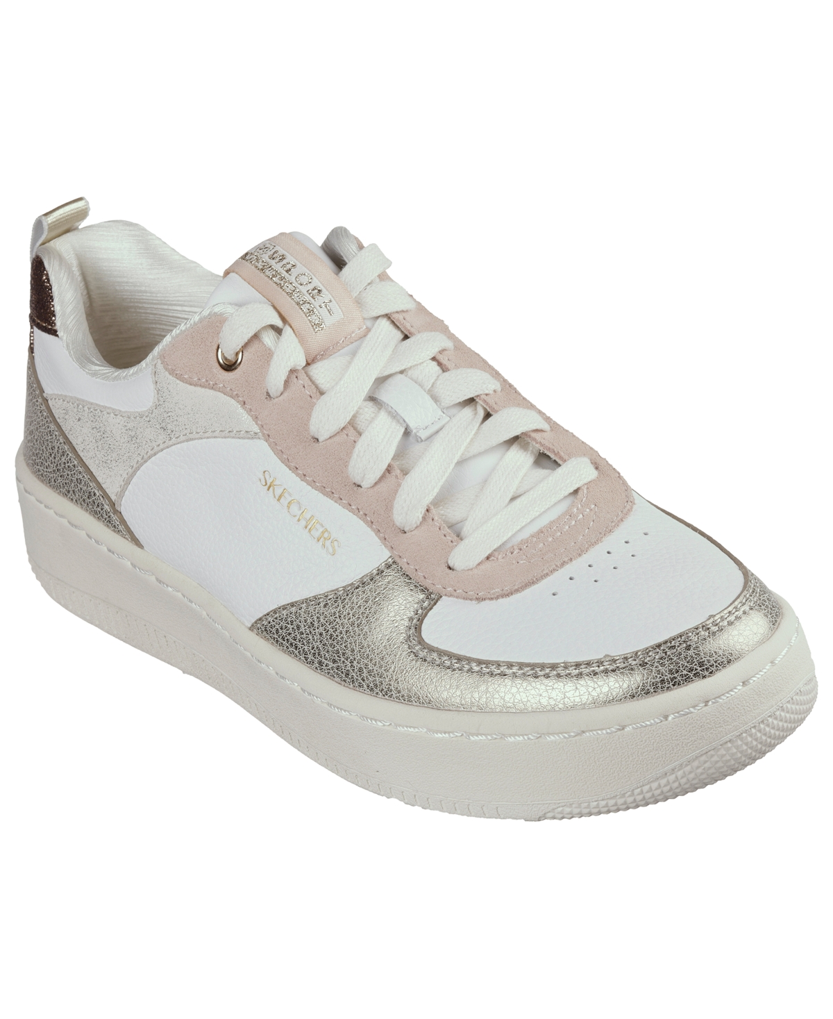 Women's Sport Court 92 - Sheer Shine Casual Sneakers from Finish Line - White/Pink
