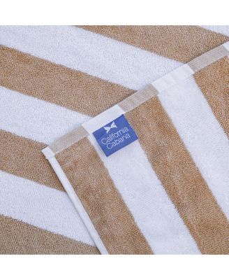 California Cabana Chaise Lounge Covers (2 Pack), Striped Color Options, 30x85 in. with 8" Fitted Pocket for Beach or Pool Chair